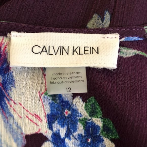 Calvin Klein Womens Dress Floral High-Low Midi Size 2 - Picture 9 of 10